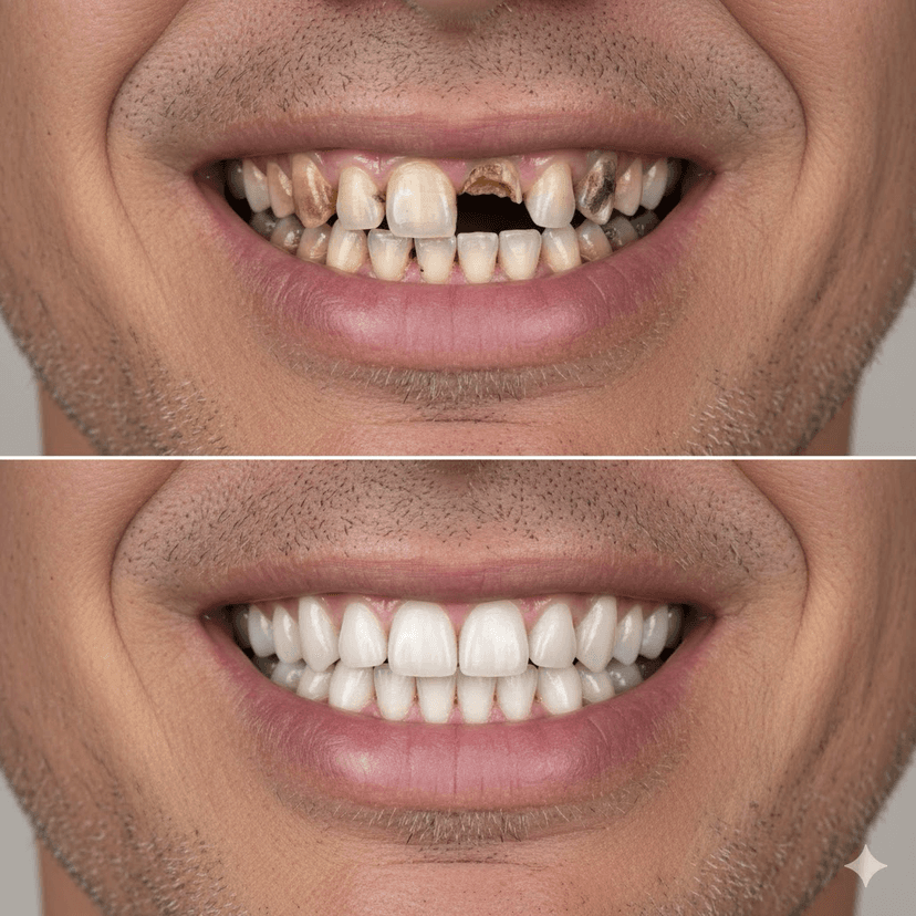 Multiple Implants - Before and after